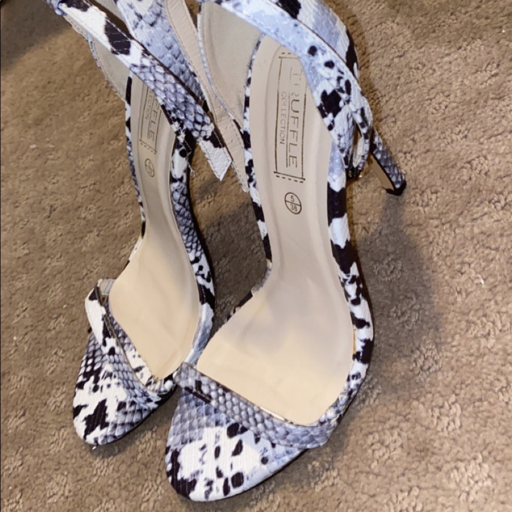 Faux snake skin heels